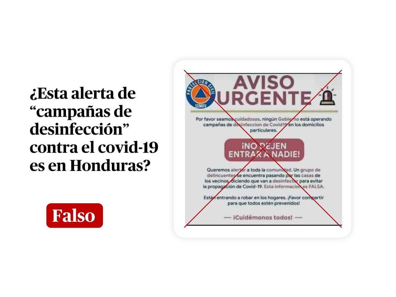 Alerta en WhatsApp sobre “campañas de desinfección” no es reciente ni de Honduras