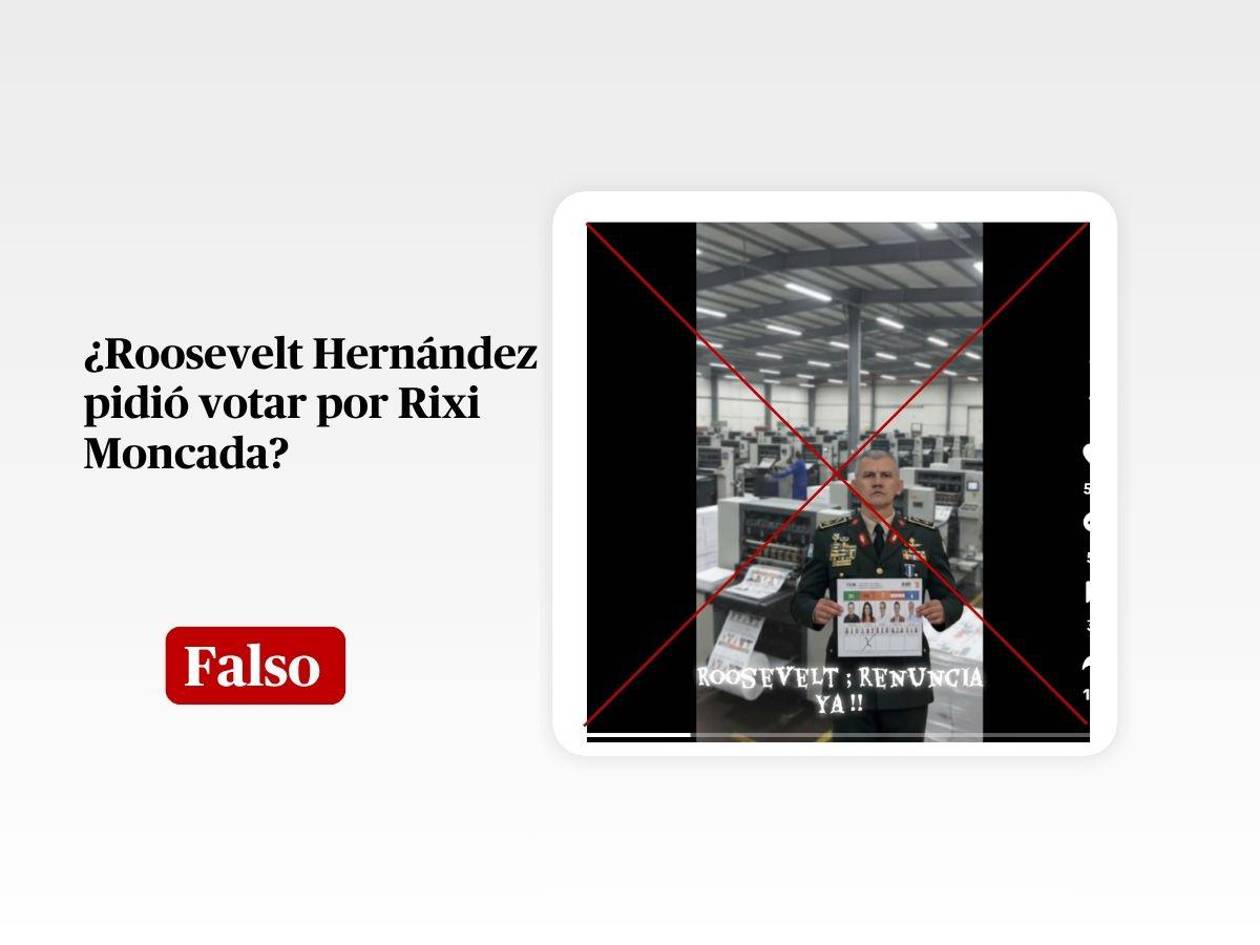 No es Roosevelt Hernández pidiendo el voto para Rixi Moncada, es un video de IA