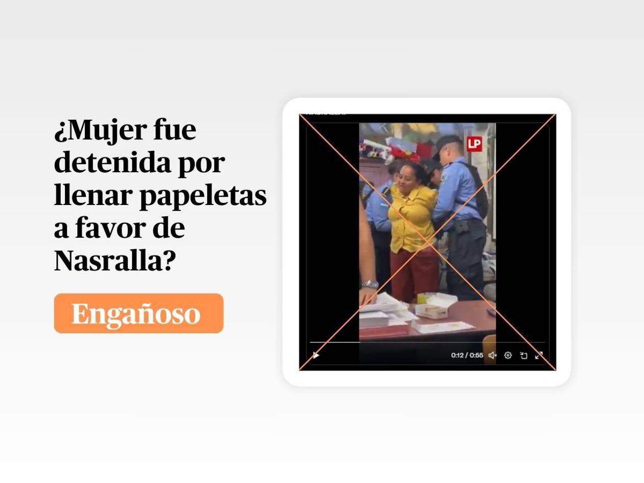 Mujer fue capturada por supuestamente llenar papeletas en favor de Luis Zelaya, no de Nasralla