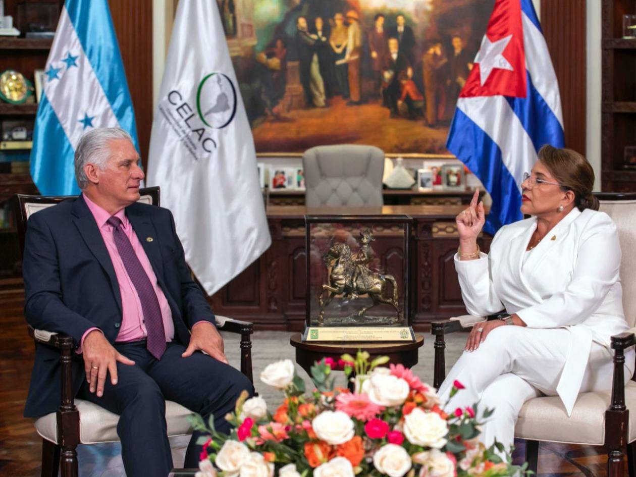 Díaz-Canel resalta solidaria hermandad entre Cuba y Honduras tras reunión con Castro