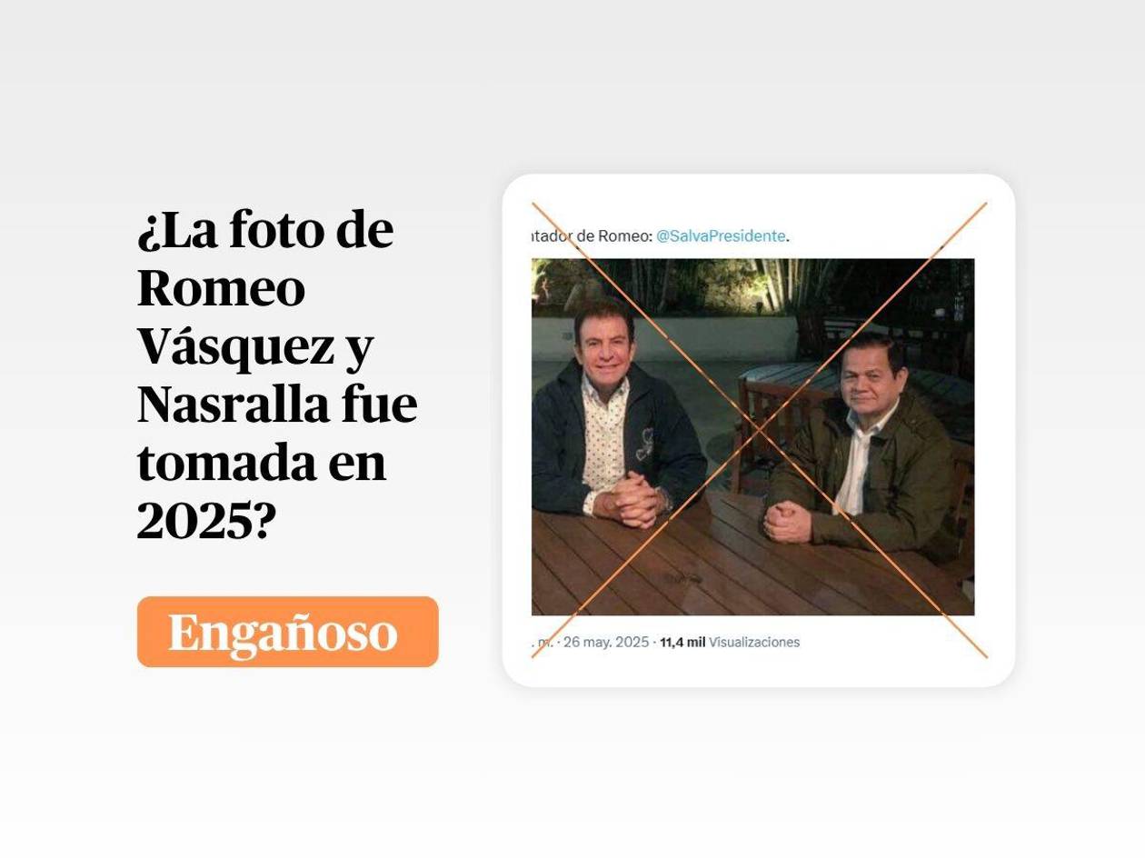 Esta foto de Romeo Vásquez y Nasralla no es actual: data de 2018