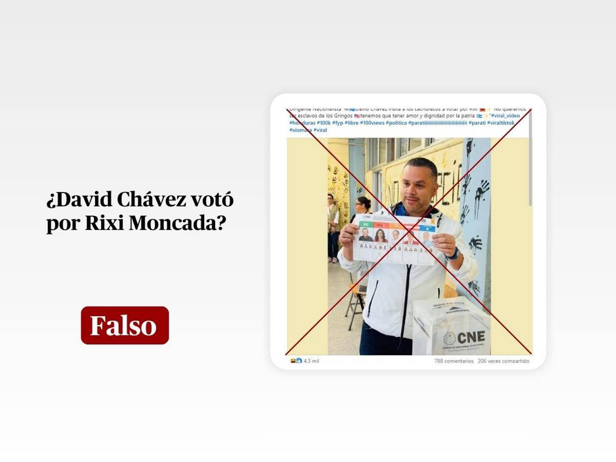 Es falsa la foto de David Chávez votando por Rixi Moncada