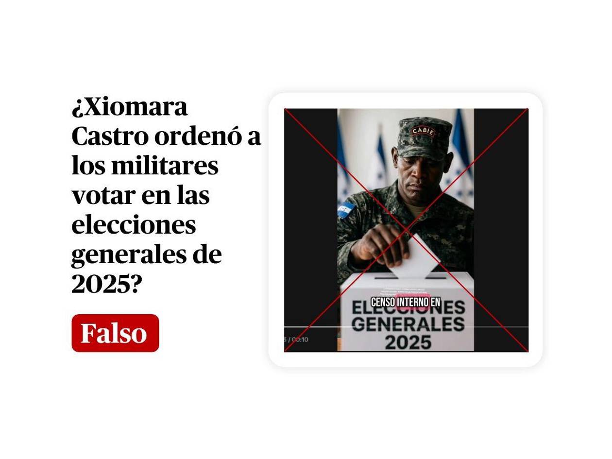 Es falso que Xiomara Castro ordenó que militares voten en las elecciones generales de 2025