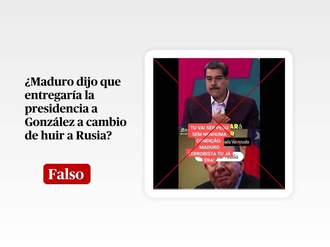 Maduro no dijo que entregará la presidencia a Edmundo González: el video está manipulado con IA