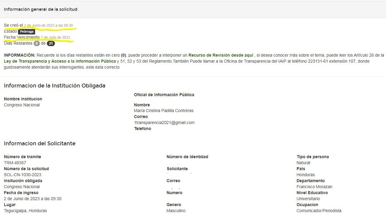 $!A más de un mes, no se ha recibido la información solicitada.