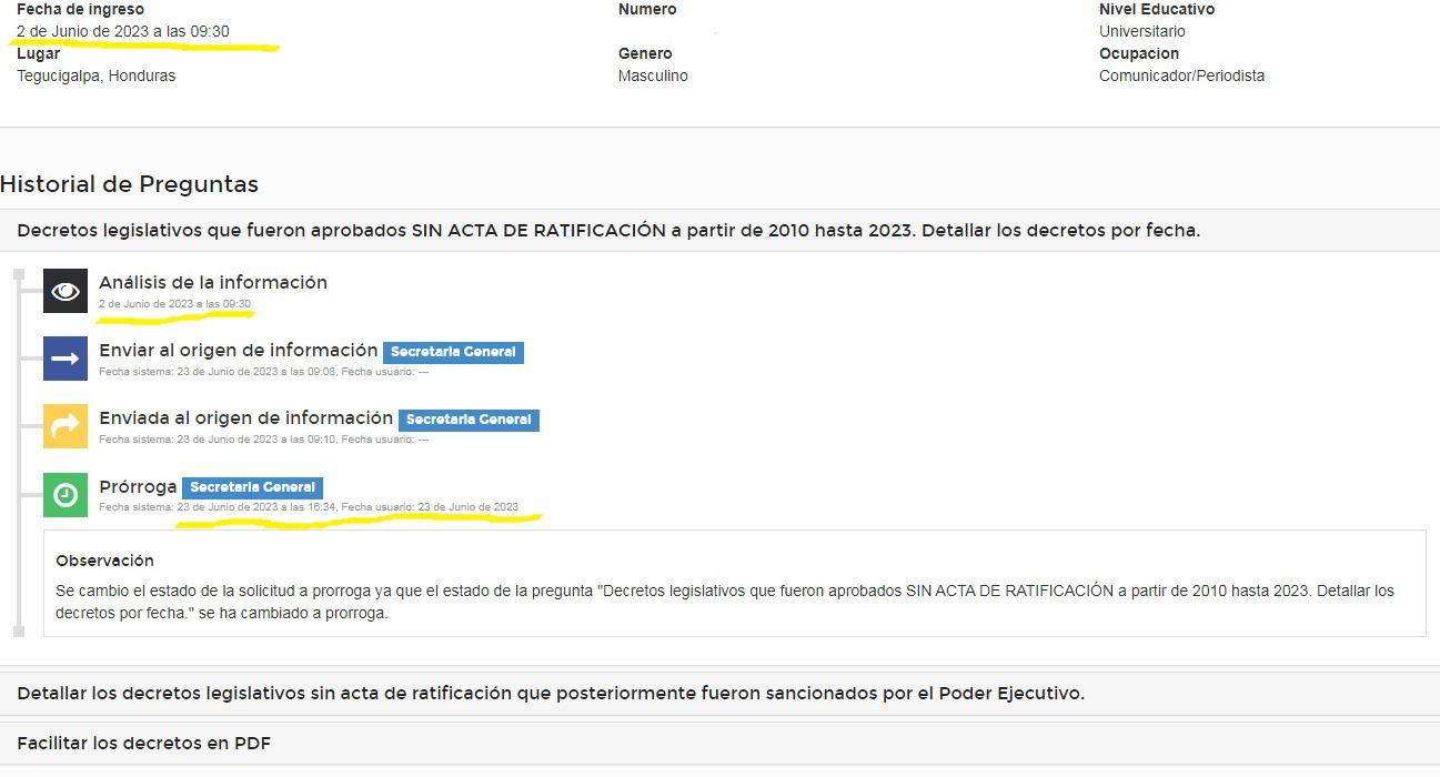 $!EL HERALDO Plus pidió al Congreso Nacional los decretos que fueron aprobados sin acta de ratificación desde 2010.