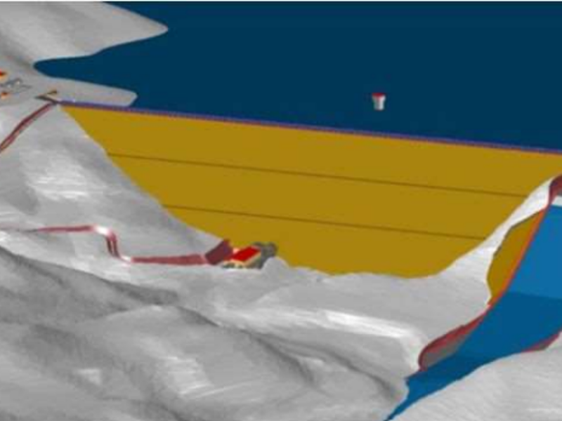 Según los estudios de JICA, la represa tuvo que verse así una vez concluida. Se pensó para aportar agua y producir energía.