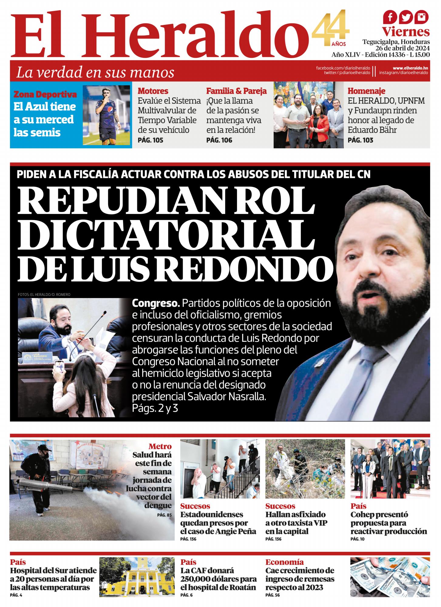 Repudian rol dictatorial de Luis Redondo