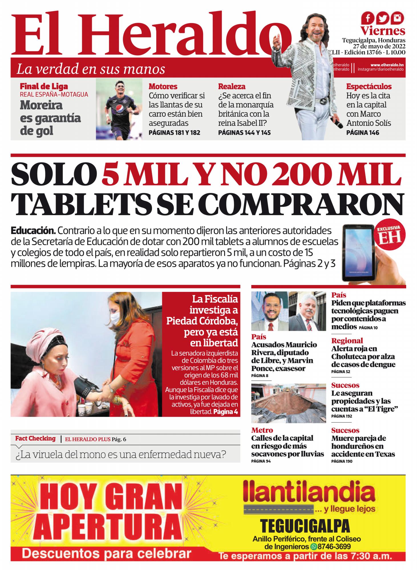 Solo 5 mil y no 200 mil tablets se compraron