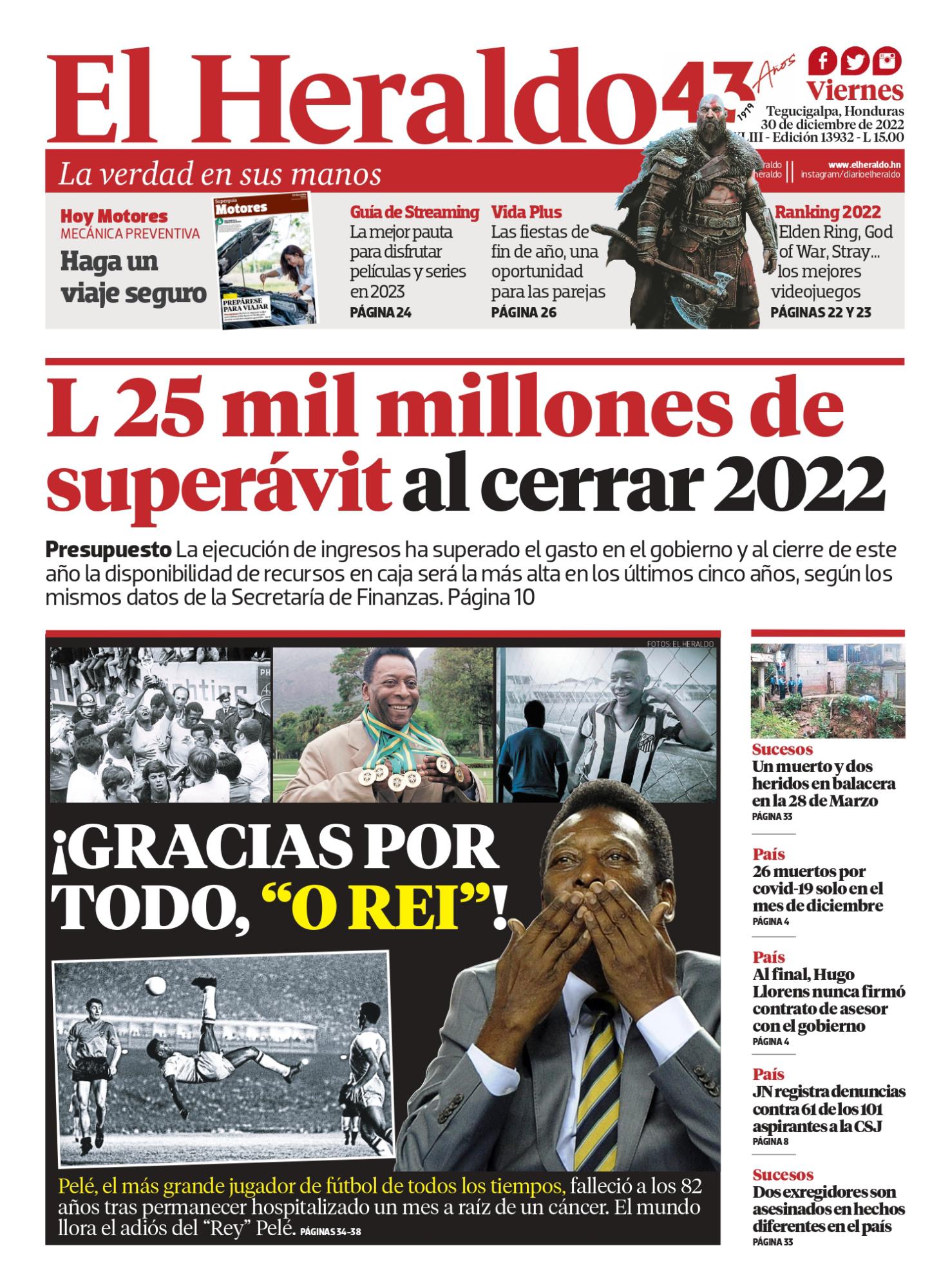 L 25 mil millones de superávit al cerrar 2022