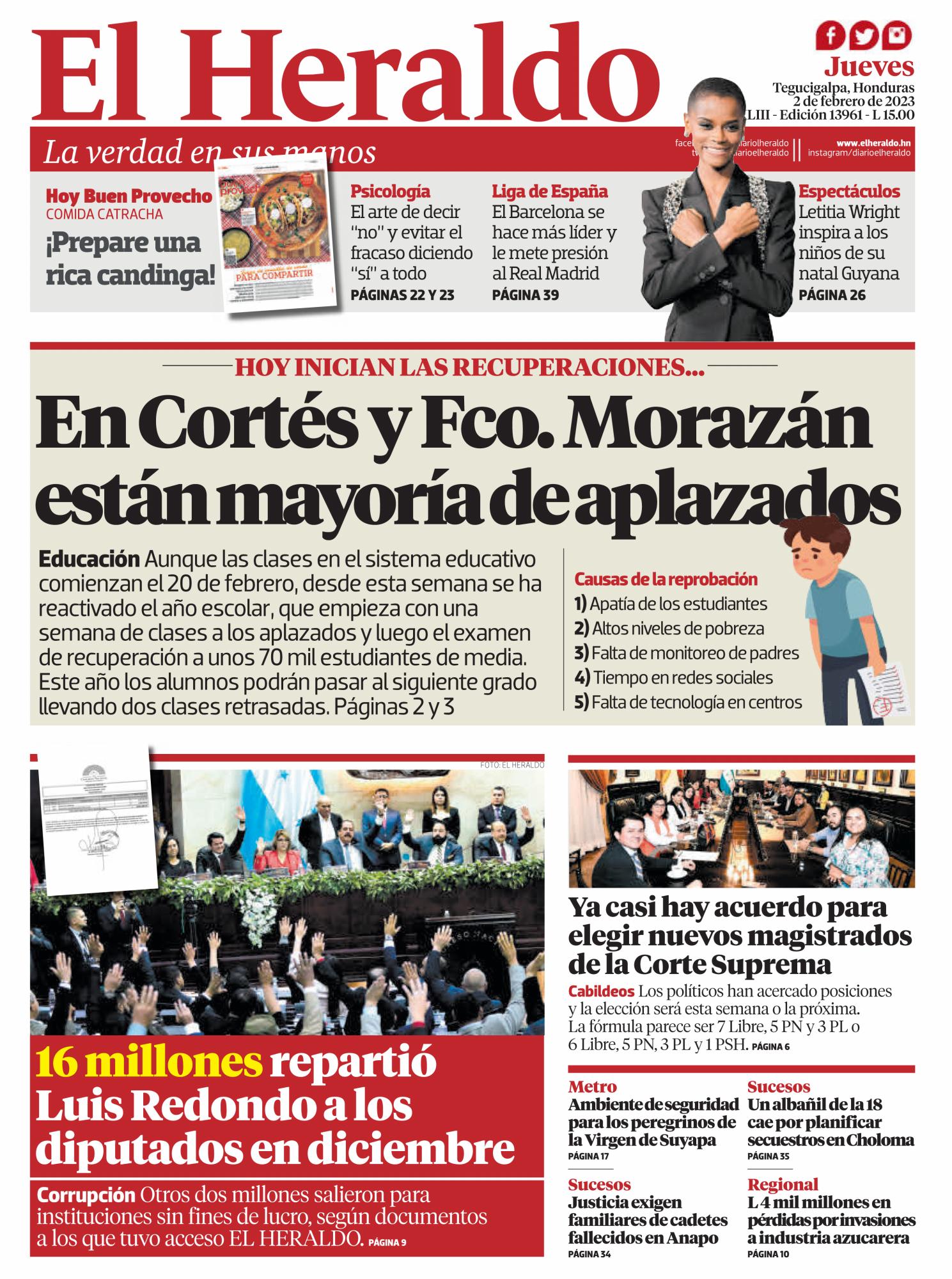 En Cortés y Francisco Morazán están mayoría de aplazados