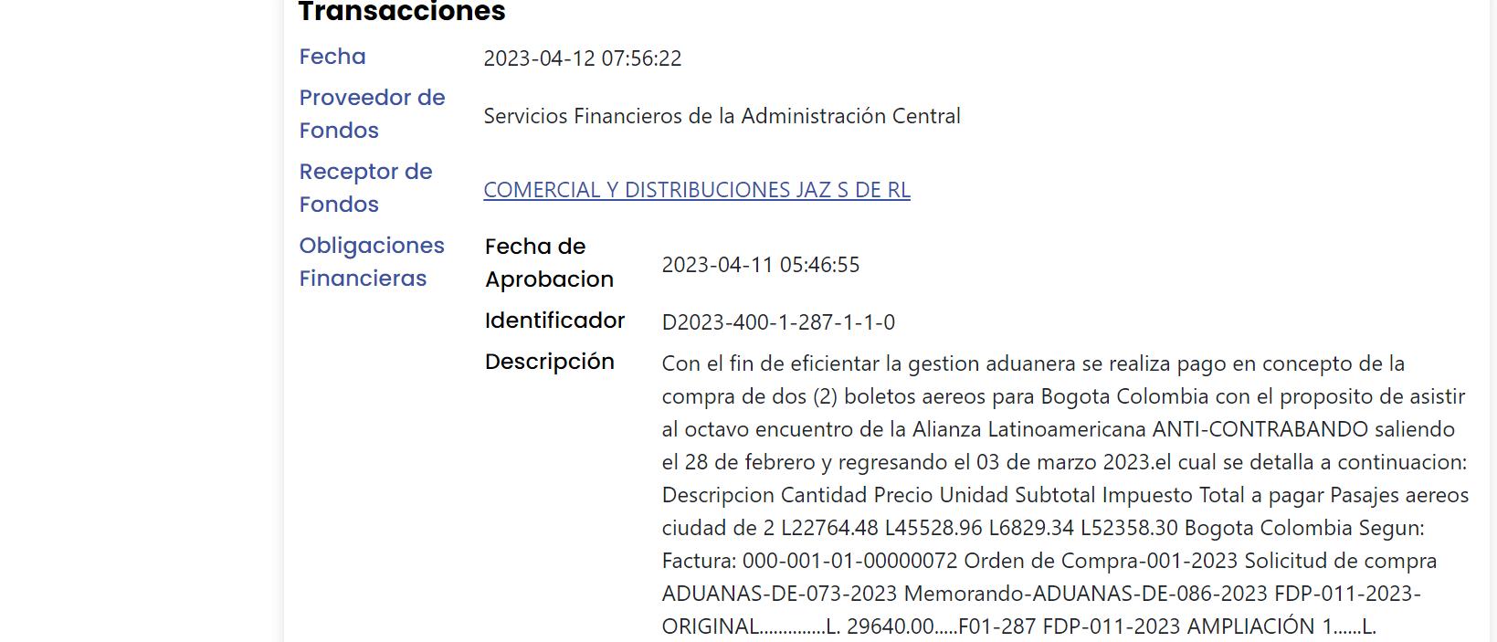 $!Esta es una copia del contrato de la compra de boletos a Colombia.