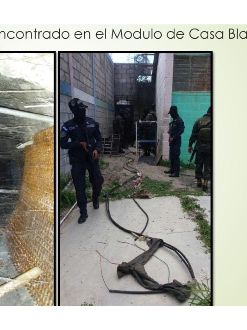 En Casa Blanca se supone, según el informe, que se cavaron los túneles en Támara.