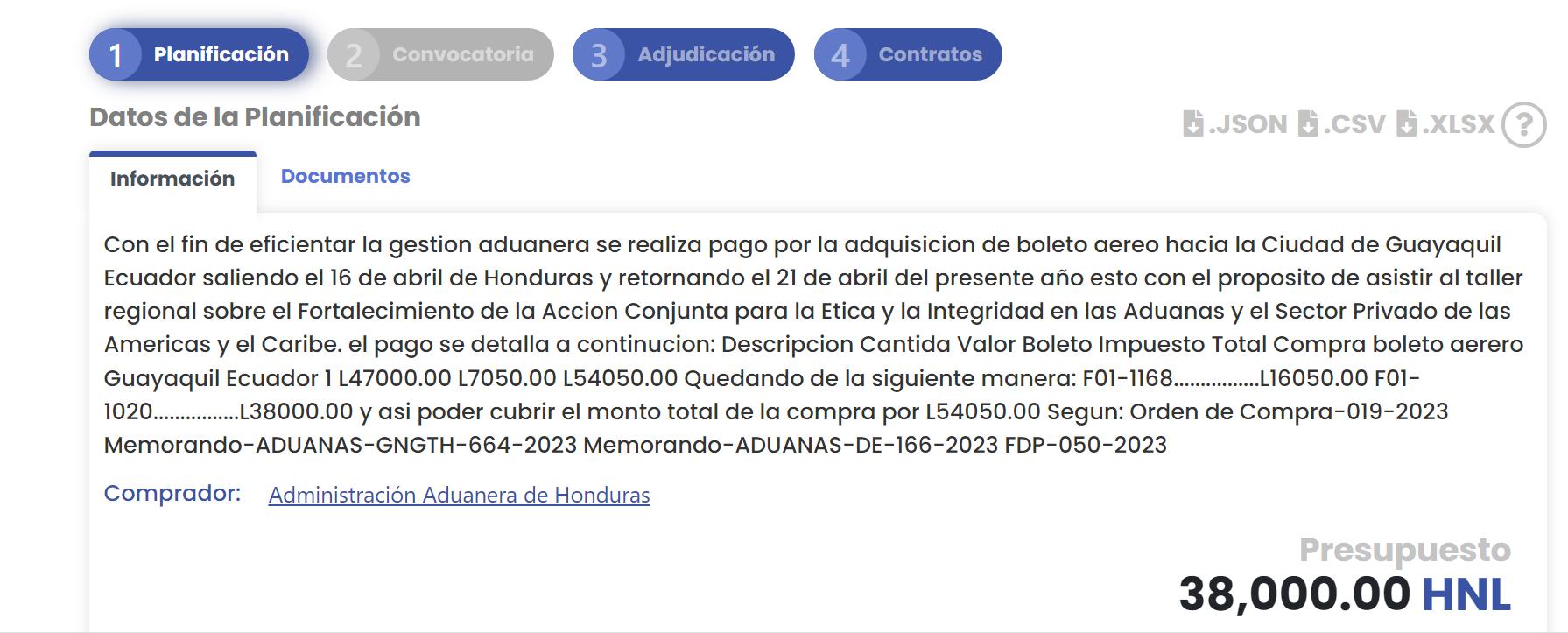 $!Aduanas también adquirió un boleto aéreo para Guayaquil, Ecuador, a la empresa de papelería.