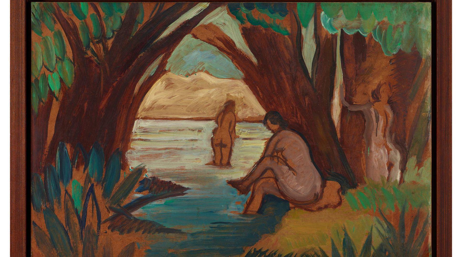 $!“Bañistas Desnudas” de Hussein Youssef Amin fue parte de una muestra en Nueva York sobre artistas árabes.