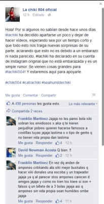 'Chicki 504': Con foto y mensaje desmiente su embarazo