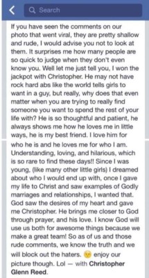 Esta bella chica defendió a su novio cuando Internet se burló de él