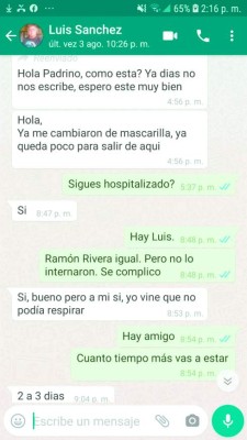 Luis Sánchez, docente de la UNAH, avisó que en dos días salía recuperado del covid-19