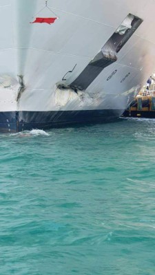 Aseguradora de crucero que se estrelló en muelle de Roatán pagará por los daños &nbsp;&nbsp;