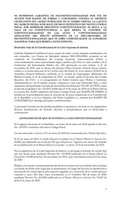 Recurso de inconstitucionalidad Código Penal