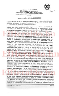 Honduras: Le borran los antecedentes a director policial Félix Villanueva