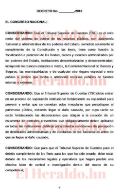 Congreso Nacional asegura que no busca limitar accionar del Tribunal Superior de Cuentas