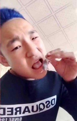 Joven se filma intentado comerse un ratón y no es lo único que hizo