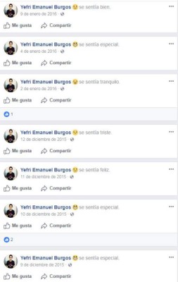 Solo estados 'positivos' mostraba en Facebook joven que mató a su hermano mayor