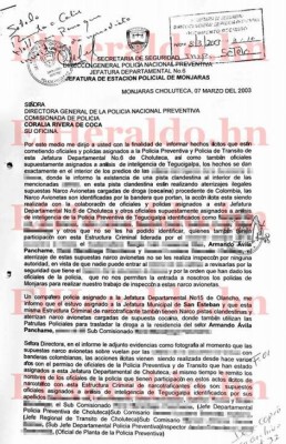 Banda de policías coordinó llegada de narcoavionetas a Honduras