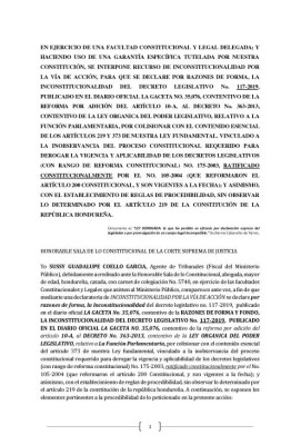MP presenta recurso de inconstitucionalidad contra la inmunidad parlamentaria