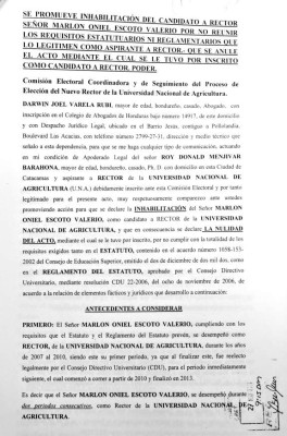 Agria disputa por poder de la rectoría en la UNA