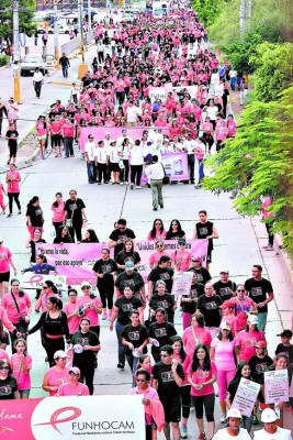 Celebran Mega carnaval rosa en Tegucigalpa