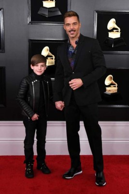 Matteo, uno de los hijos de Ricky Martin, conquistó en la alfombra roja de los Grammy