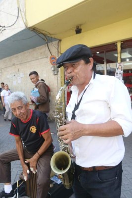 Musical ambiente en el centro de la capital de Honduras