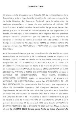 Diputados de oposición realizan sesión para frenar nuevo Código Penal