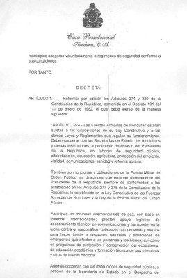 Honduras: Resolución de JOH sobre la PMOP