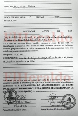 Más de medio millón gasta al mes la UNA en bienes incautados a los Amador