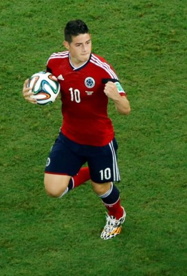 El colombiano James Rodríguez, máximo goleador del Mundial de fútbol