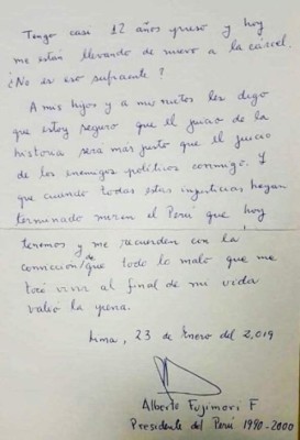 Alberto Fujimori tras ser dado de alta: 'El final de mi vida está cerca'&nbsp;&nbsp;