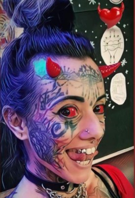 Las espeluznantes imágenes de Carol Praddo, 'la mujer diablo'&nbsp;&nbsp;