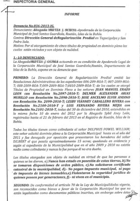 Irregular extensión de títulos en islas de la bahía