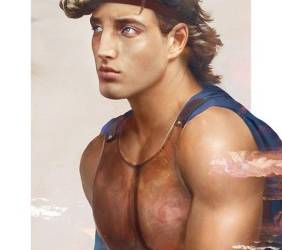 Representación de Hércules siempre tan musculoso con esa mirada contemplativa.