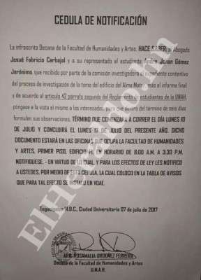 La Universidad Nacional Autónoma de Honduras (UNAH) suspende a 19 estudiantes durante cinco años