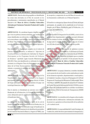 L 1,600 millones darán por 'bono climático' en Honduras