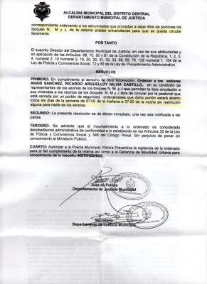 Nuevo reglamento obliga a abrir portones de 6:00 AM a 7:00 PM