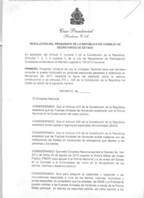 Honduras: Resolución de JOH sobre la PMOP