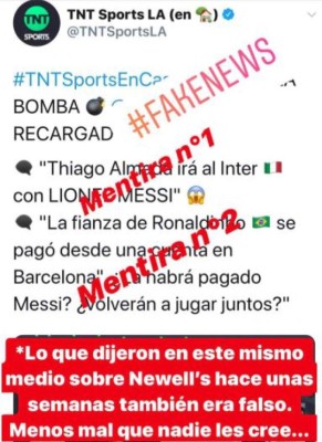 Messi reacciona molesto en redes sociales por 'Fake News'