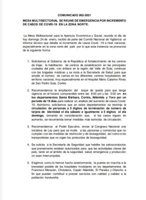 Mesa Multisectorial pide endurecer toque de queda, circular por dígitos y agilizar vacunación