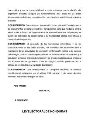 En dos días el Congreso busca aprobar la nueva Ley Electoral