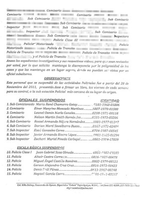 Oficiales y agentes de la policía vinculados en crímenes de alto impacto